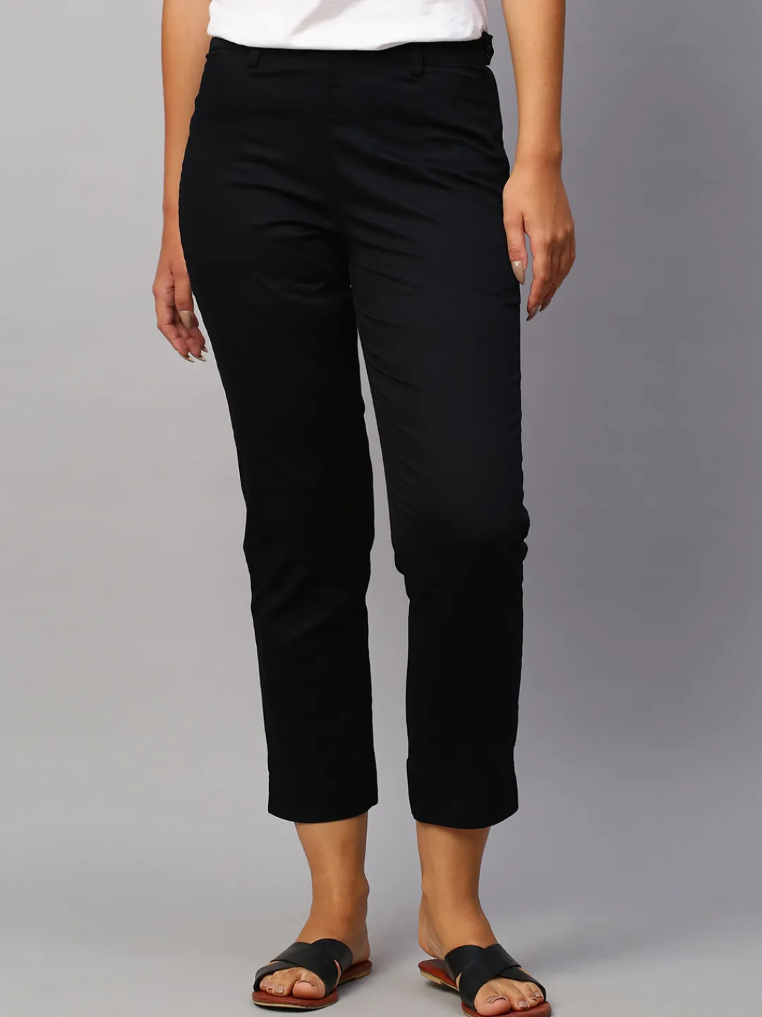 Women Cottonworld Trousers^Women's Cotton Lycra Regular Fit Pant