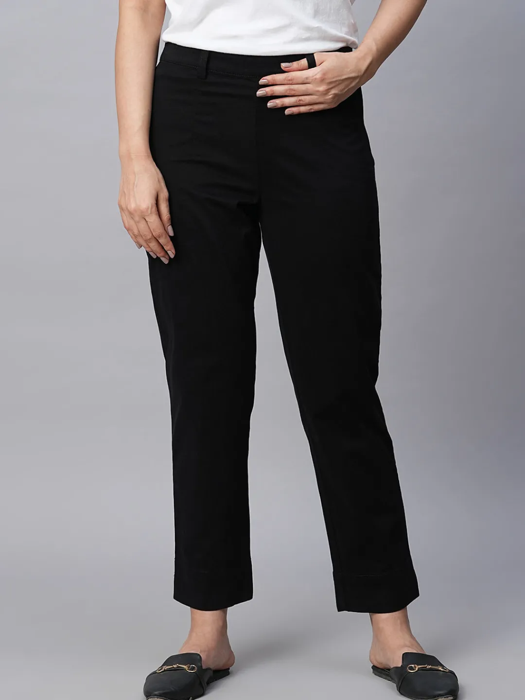 Women Cottonworld Trousers^Women's Cotton Lycra Regular Fit Pant