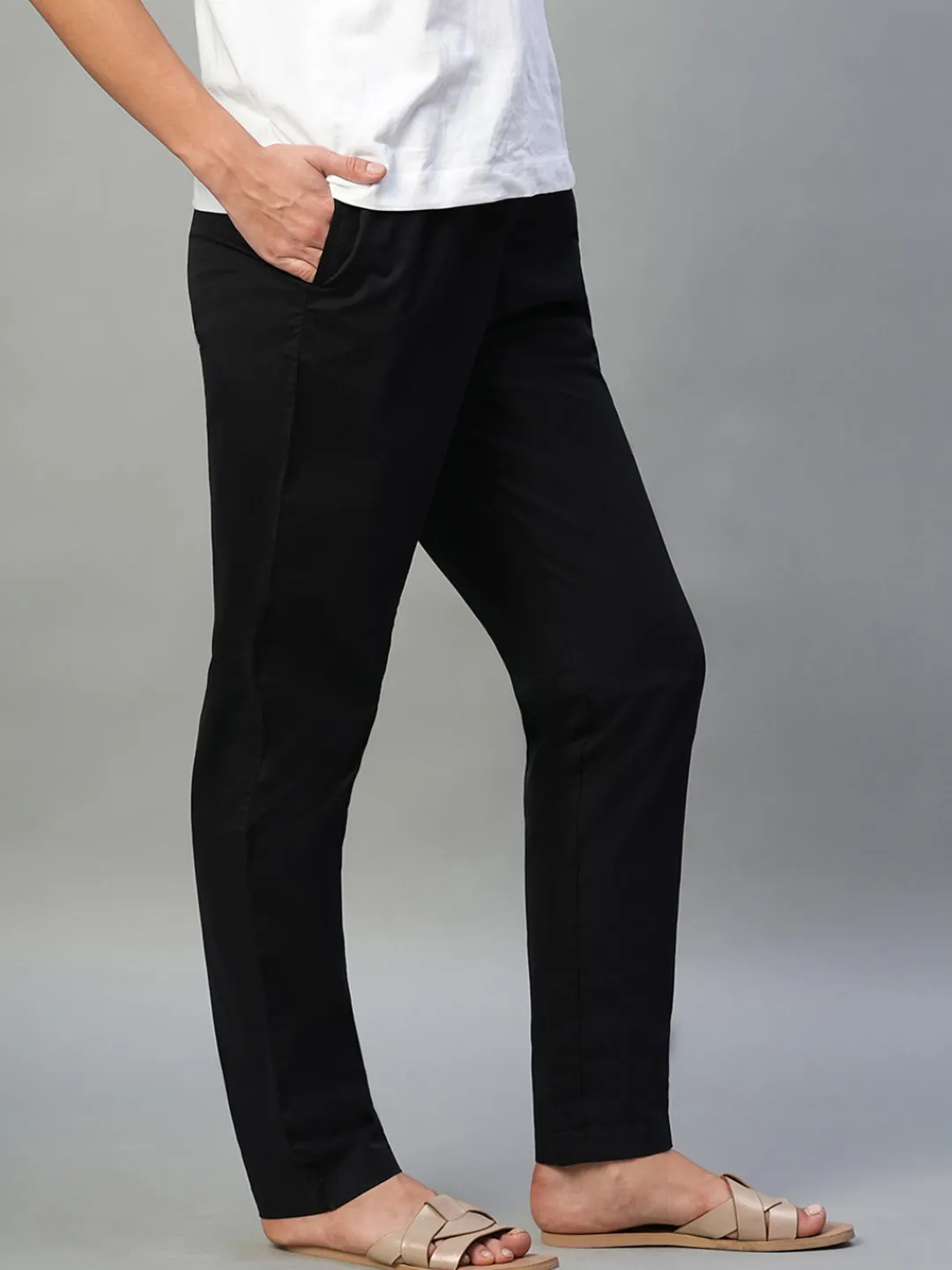 Women Cottonworld Trousers^Women's Cotton Lycra Regular Fit Pant