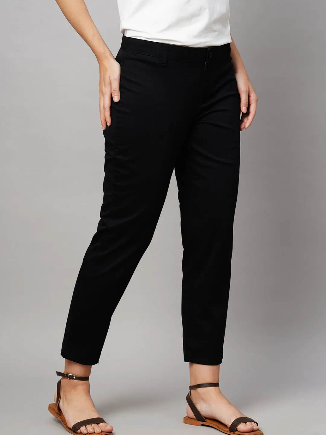 Women Cottonworld Trousers^Women's Cotton Lycra Regular Fit Pant