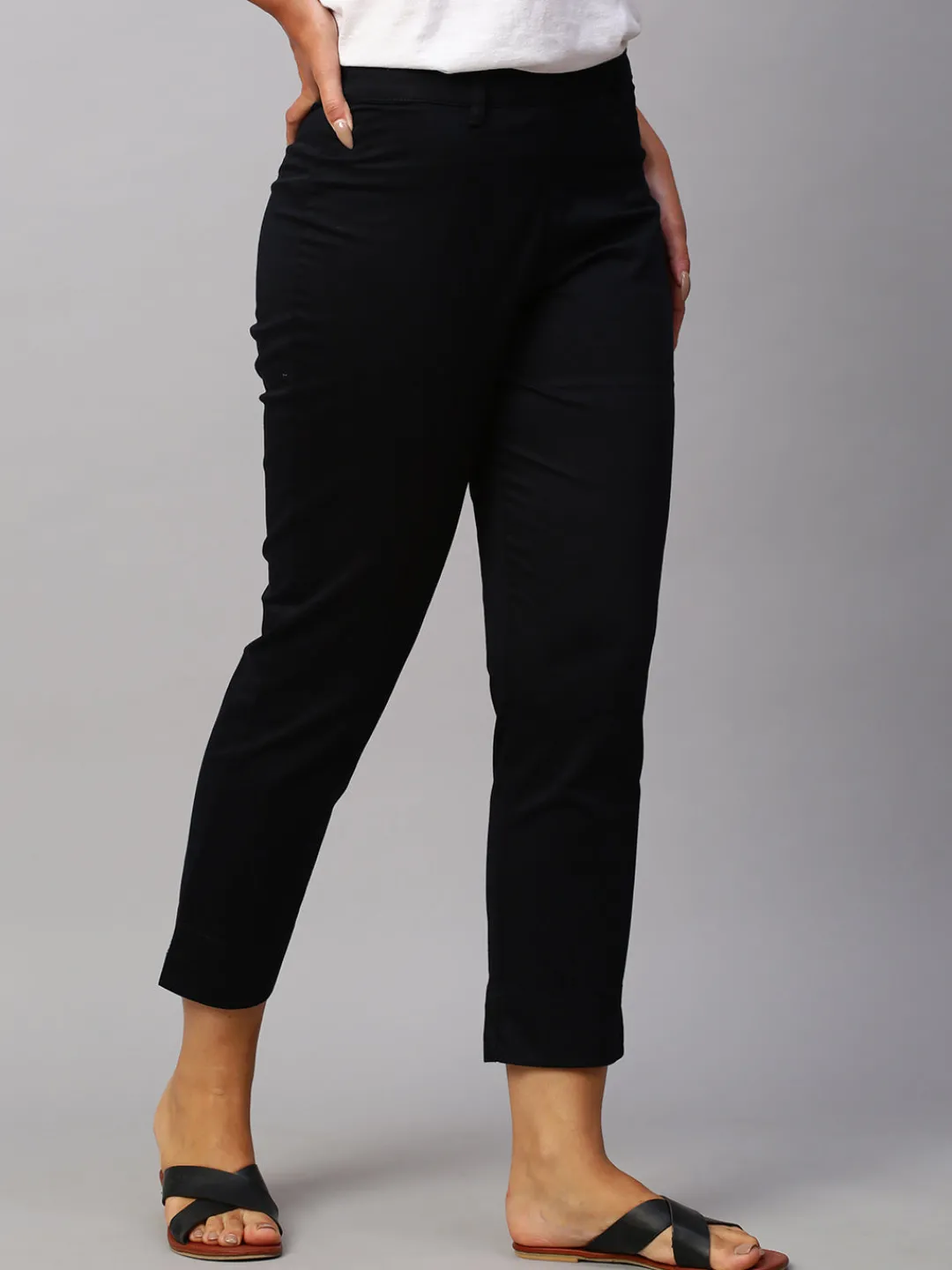 Women Cottonworld Trousers^Women's Cotton Lycra Regular Fit Pant