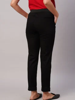 Women Cottonworld Trousers^Women's Cotton Lycra Slim Fit Pant