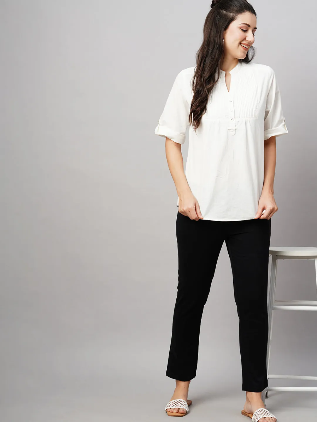 Women Cottonworld Trousers^Women's Cotton Lycra Regular Fit Pant