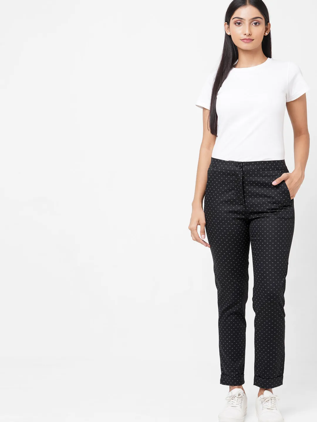 Women Cottonworld Trousers^Women's Cotton Lycra Slim Fit Pant