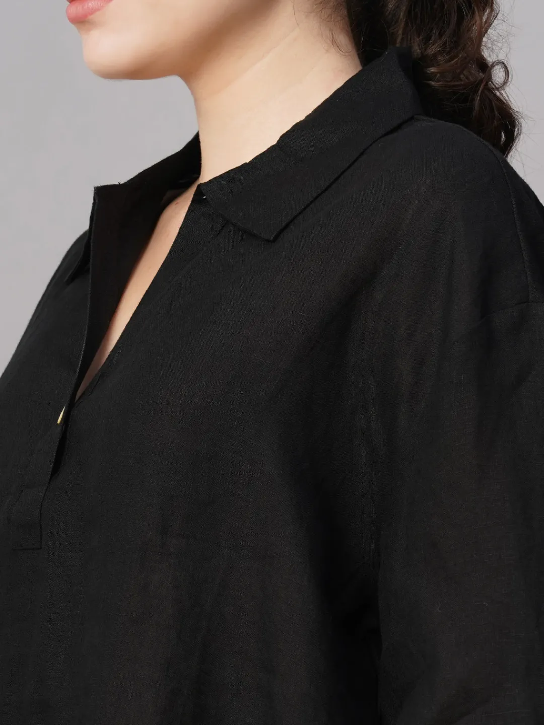 Women Cottonworld Tops & Shirts | Tops & Shirts^Women's Linen Boxy Fit Blouse