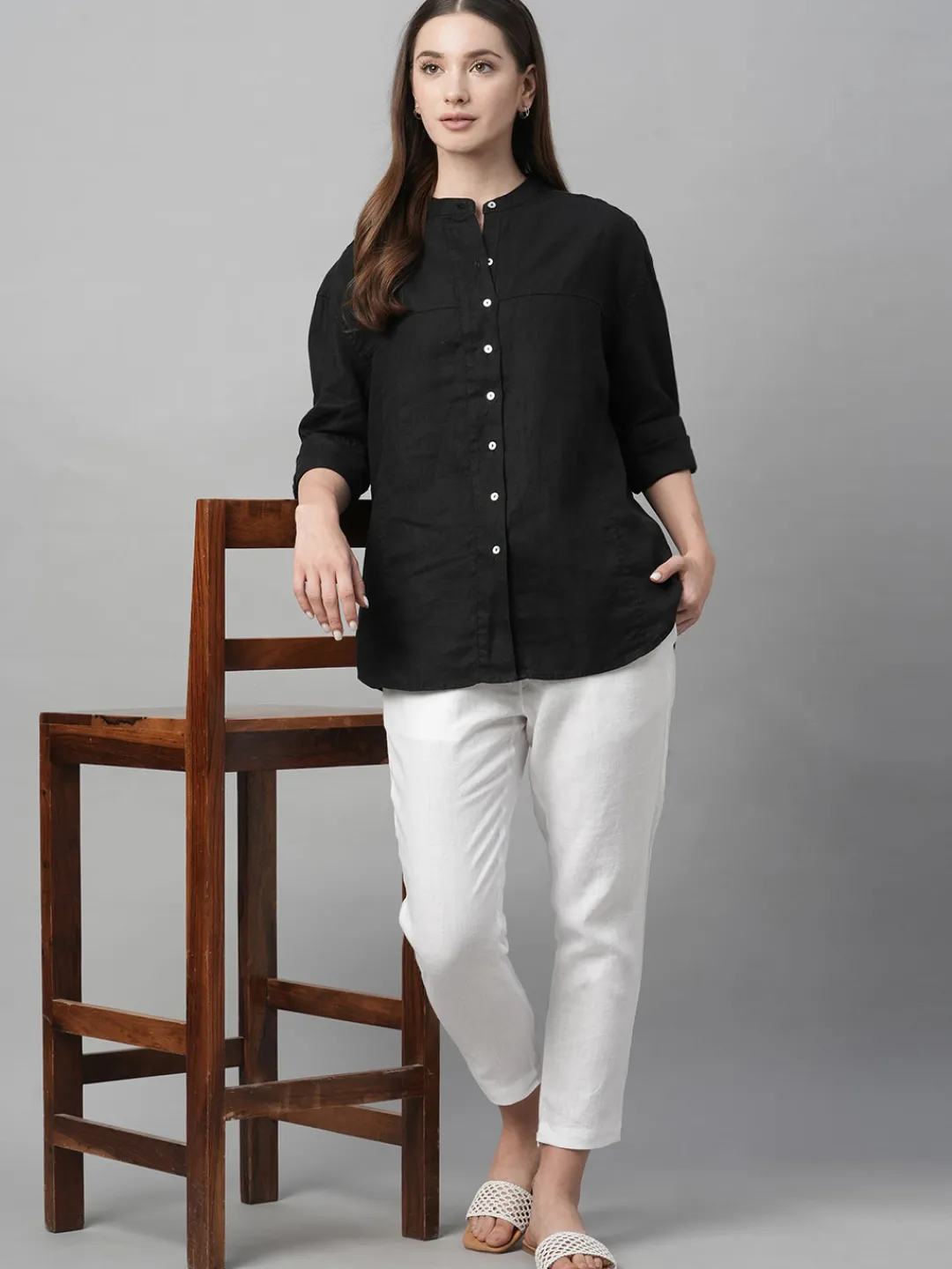 Women Cottonworld Tops & Shirts | Tops & Shirts^Women's Linen Loose Fit Blouse