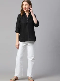 Women Cottonworld Tops & Shirts | Tops & Shirts^Women's Linen Regular Fit Blouse
