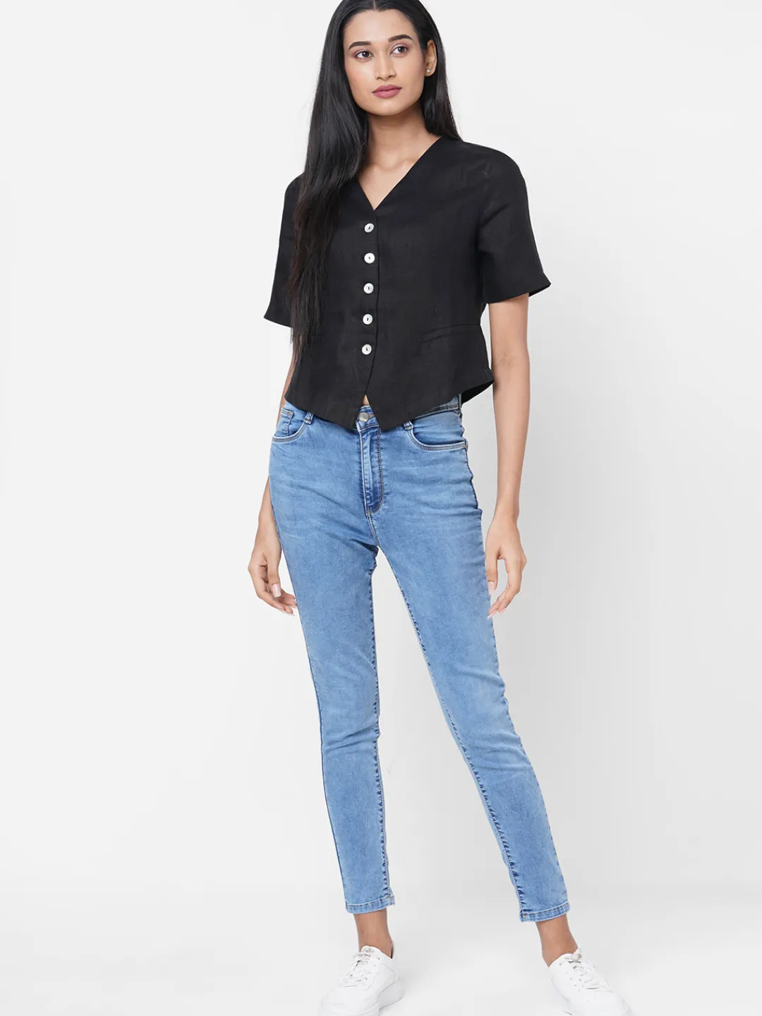 Women Cottonworld Tops & Shirts | Tops & Shirts^Women's Linen Regular Fit Blouse