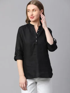 Women Cottonworld Tops & Shirts | Tops & Shirts^Women's Linen Regular Fit Blouse