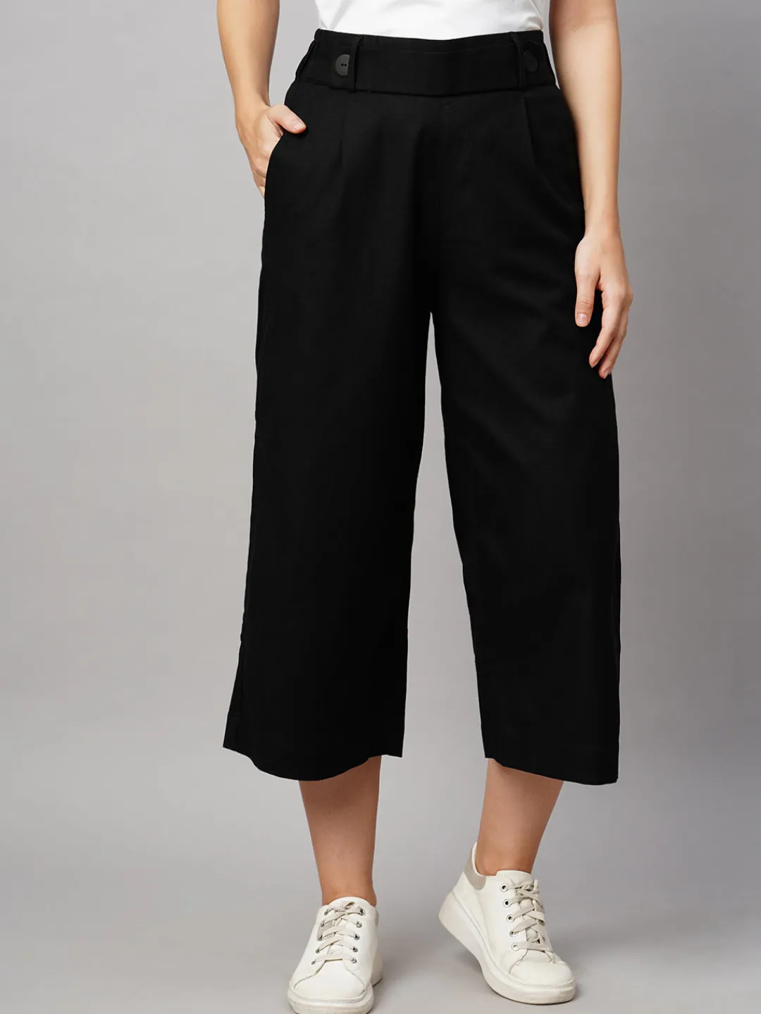 Women Cottonworld Culottes^Women's Linen Regular Fit Culotte