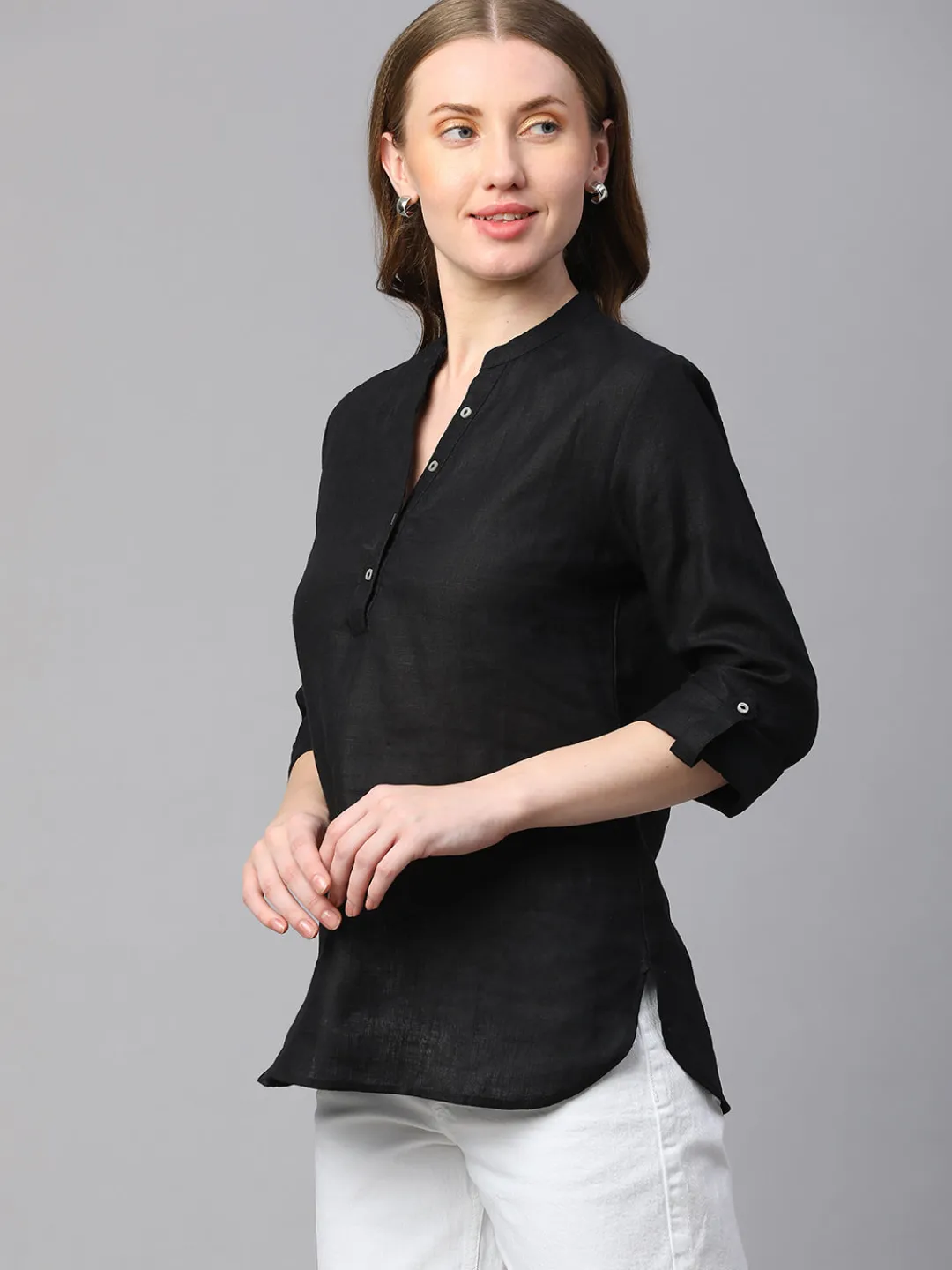 Women Cottonworld Tops & Shirts | Tops & Shirts^Women's Linen Regular Fit Blouse