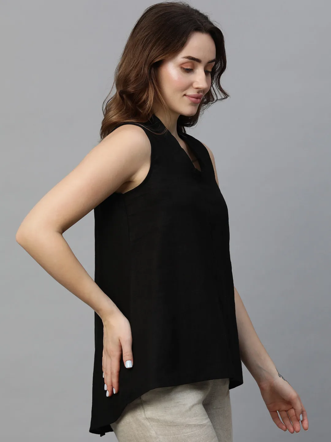 Women Cottonworld Tops & Shirts | Tops & Shirts^Women's Linen Regular Fit Blouse