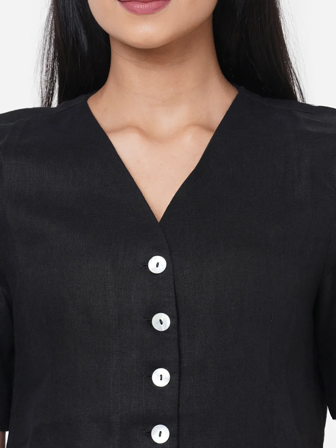 Women Cottonworld Tops & Shirts | Tops & Shirts^Women's Linen Regular Fit Blouse