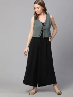 Women Cottonworld Culottes^Women's Linen Viscose Regular Fit Culotte