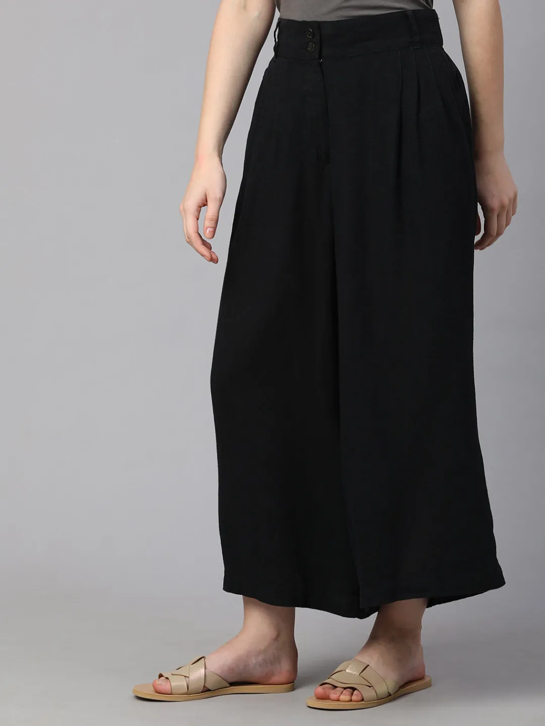 Women Cottonworld Culottes^Women's Linen Viscose Regular Fit Culotte