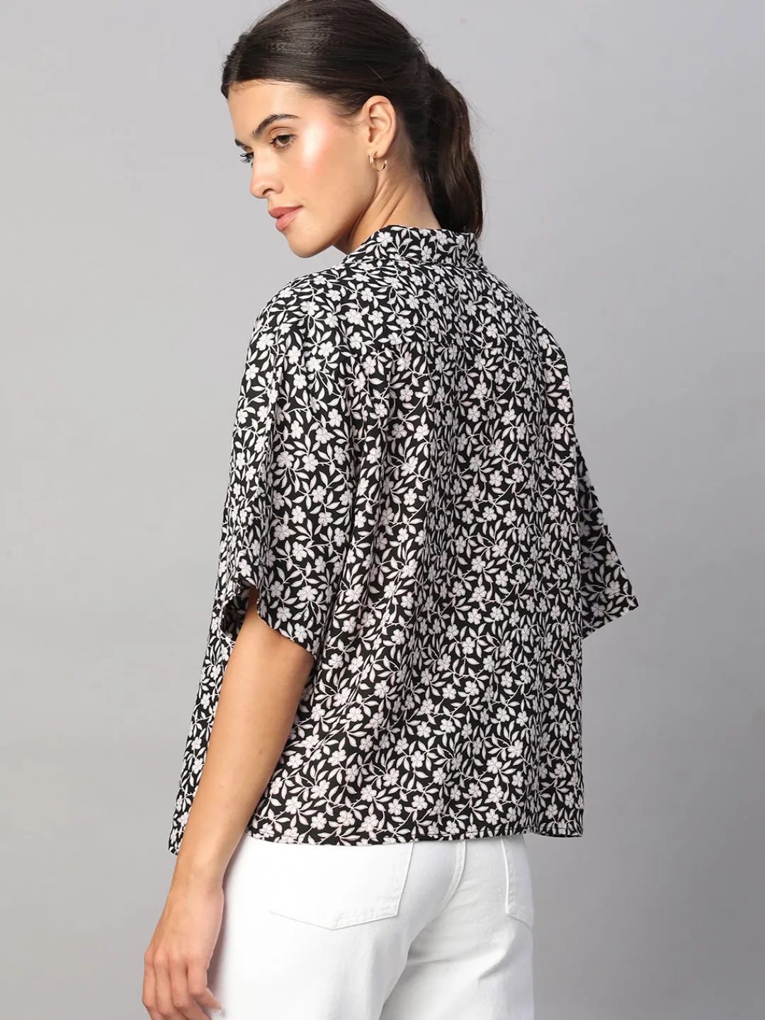 Women Cottonworld Tops & Shirts | Tops & Shirts^Women's Linen Viscose Boxy Fit Blouse