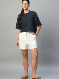 Women Cottonworld Round Neck^Women's 100% Cotton Boxy Fit Tshirt