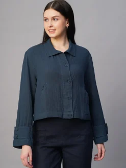 Women Cottonworld Jackets^Women's 100% Cotton Boxy Fit Jacket
