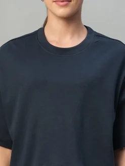 Women Cottonworld Round Neck^Women's 100% Cotton Boxy Fit Tshirt