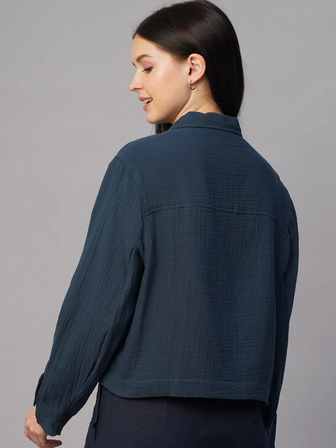 Women Cottonworld Jackets^Women's 100% Cotton Boxy Fit Jacket