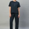 Women Cottonworld Loungewear^Women's 100% Cotton Regular Fit Knit Tshirt-Pyjama Set