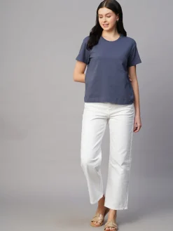 Women Cottonworld Round Neck | Regular Fit^Women's 100% Cotton Regular Fit Tshirt