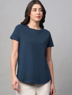 Women Cottonworld Round Neck | Regular Fit^Women's 100% Cotton Regular Fit Tshirt