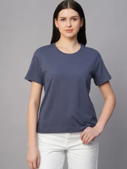 Women Cottonworld Round Neck | Regular Fit^Women's 100% Cotton Regular Fit Tshirt