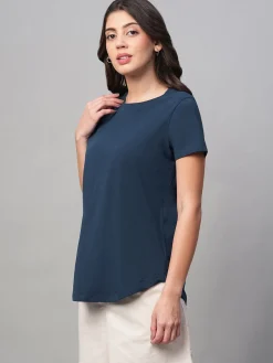 Women Cottonworld Round Neck | Regular Fit^Women's 100% Cotton Regular Fit Tshirt