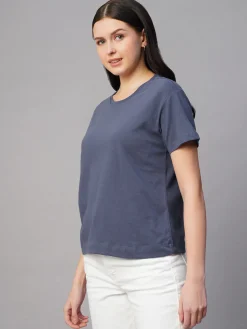 Women Cottonworld Round Neck | Regular Fit^Women's 100% Cotton Regular Fit Tshirt