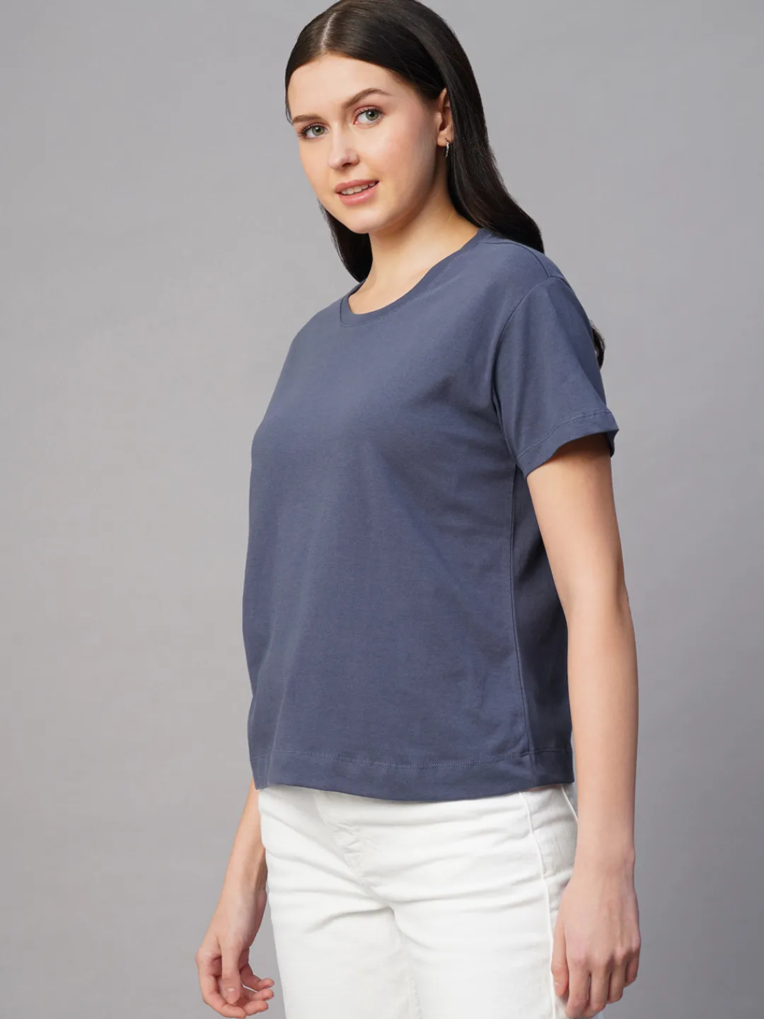 Women Cottonworld Round Neck | Regular Fit^Women's 100% Cotton Regular Fit Tshirt