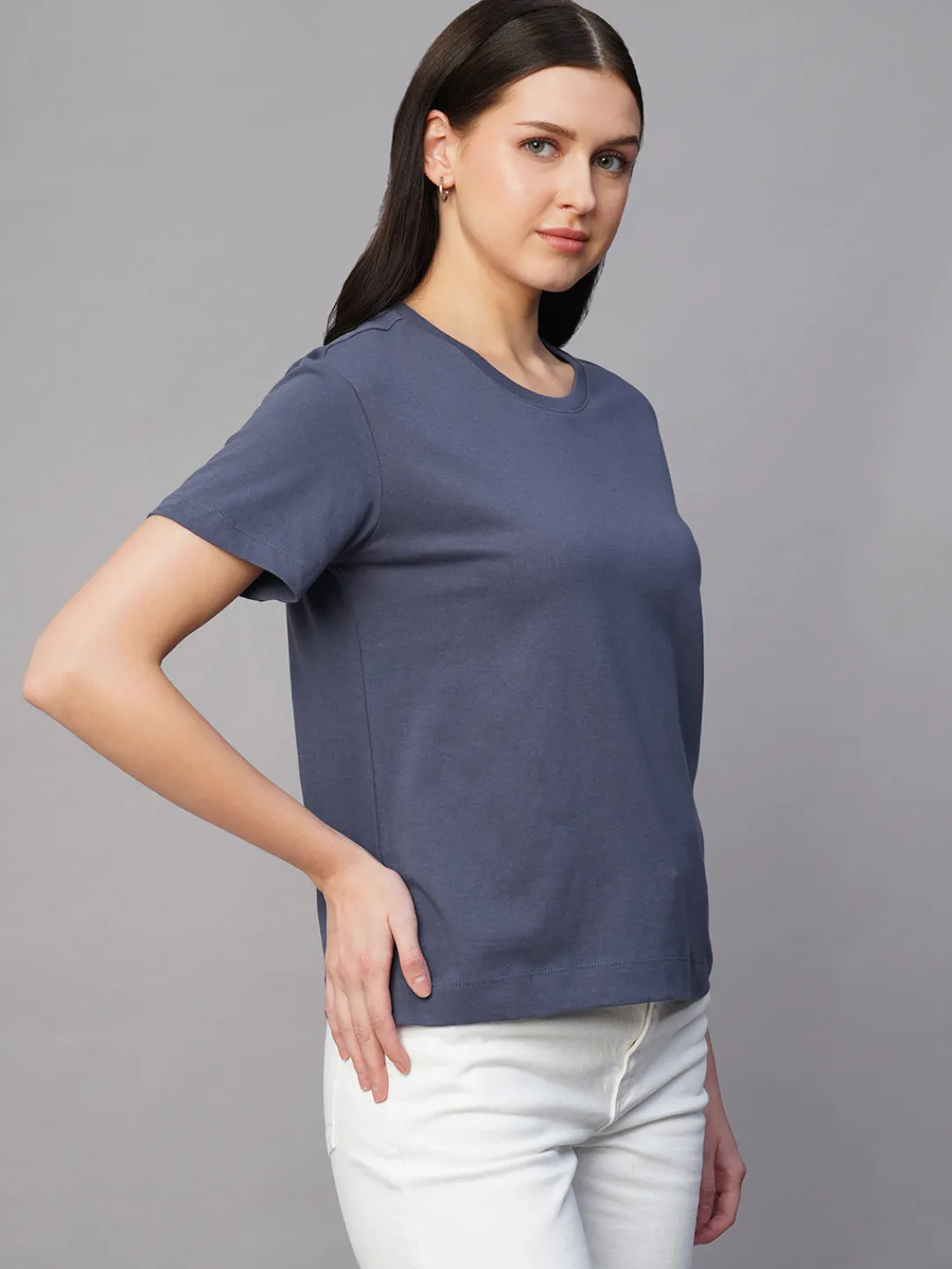 Women Cottonworld Round Neck | Regular Fit^Women's 100% Cotton Regular Fit Tshirt