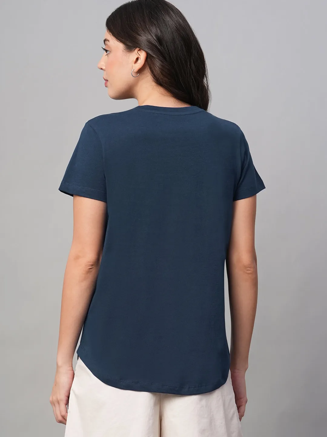 Women Cottonworld Round Neck | Regular Fit^Women's 100% Cotton Regular Fit Tshirt