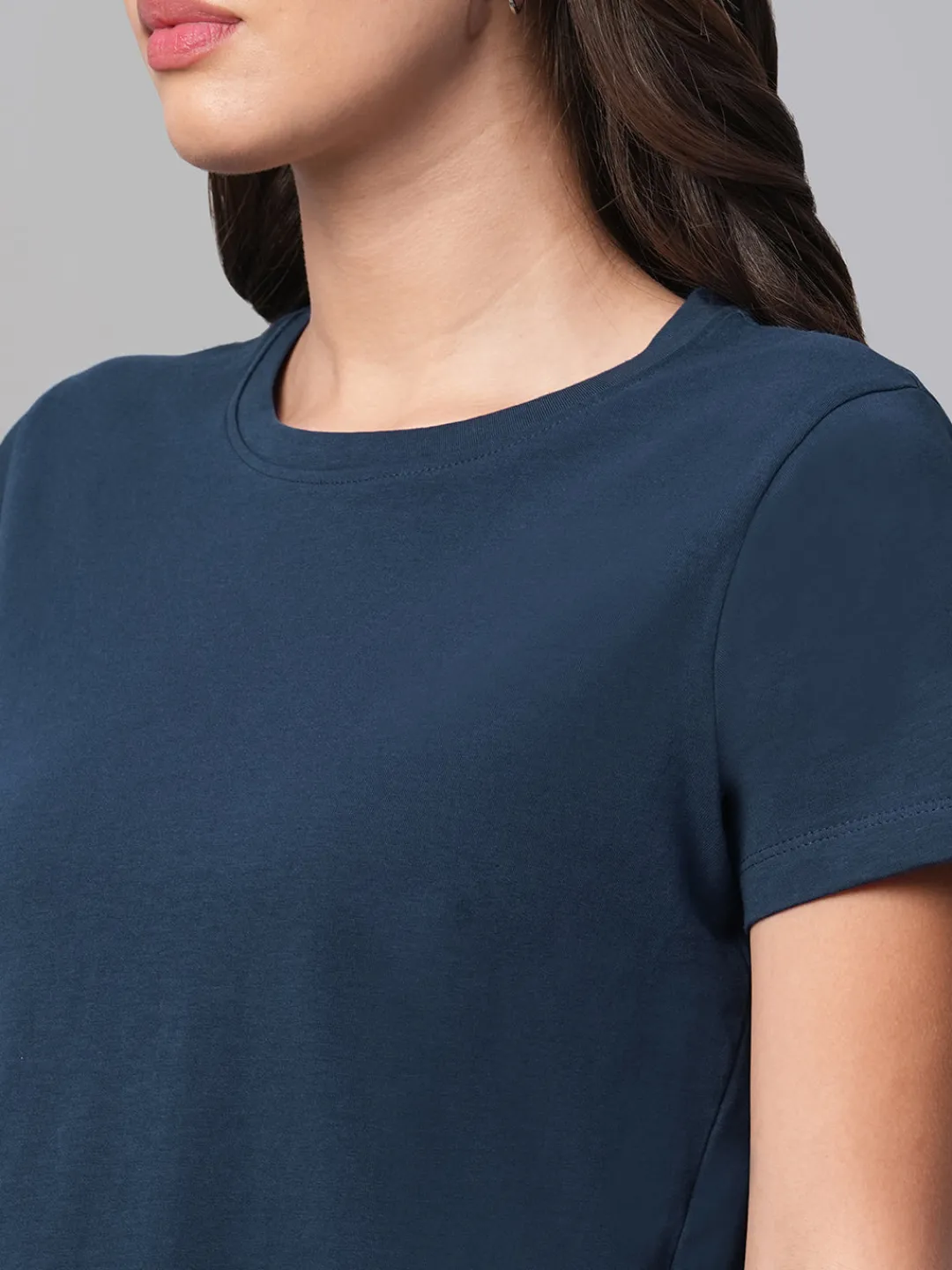 Women Cottonworld Round Neck | Regular Fit^Women's 100% Cotton Regular Fit Tshirt