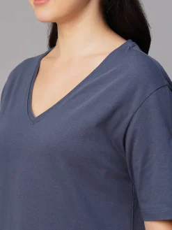 Women Cottonworld V-Neck | Regular Fit^Women's 100% Cotton Regular Fit Tshirt