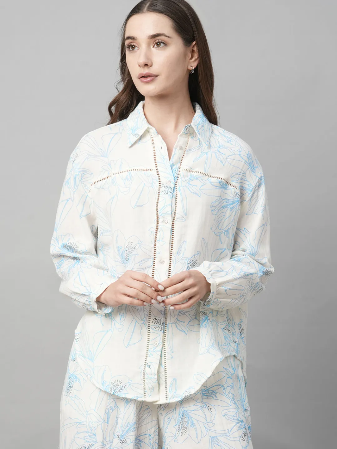 Women Cottonworld Womens Co-Ord Sets^Women's Cotton Boxy Fit Blouse