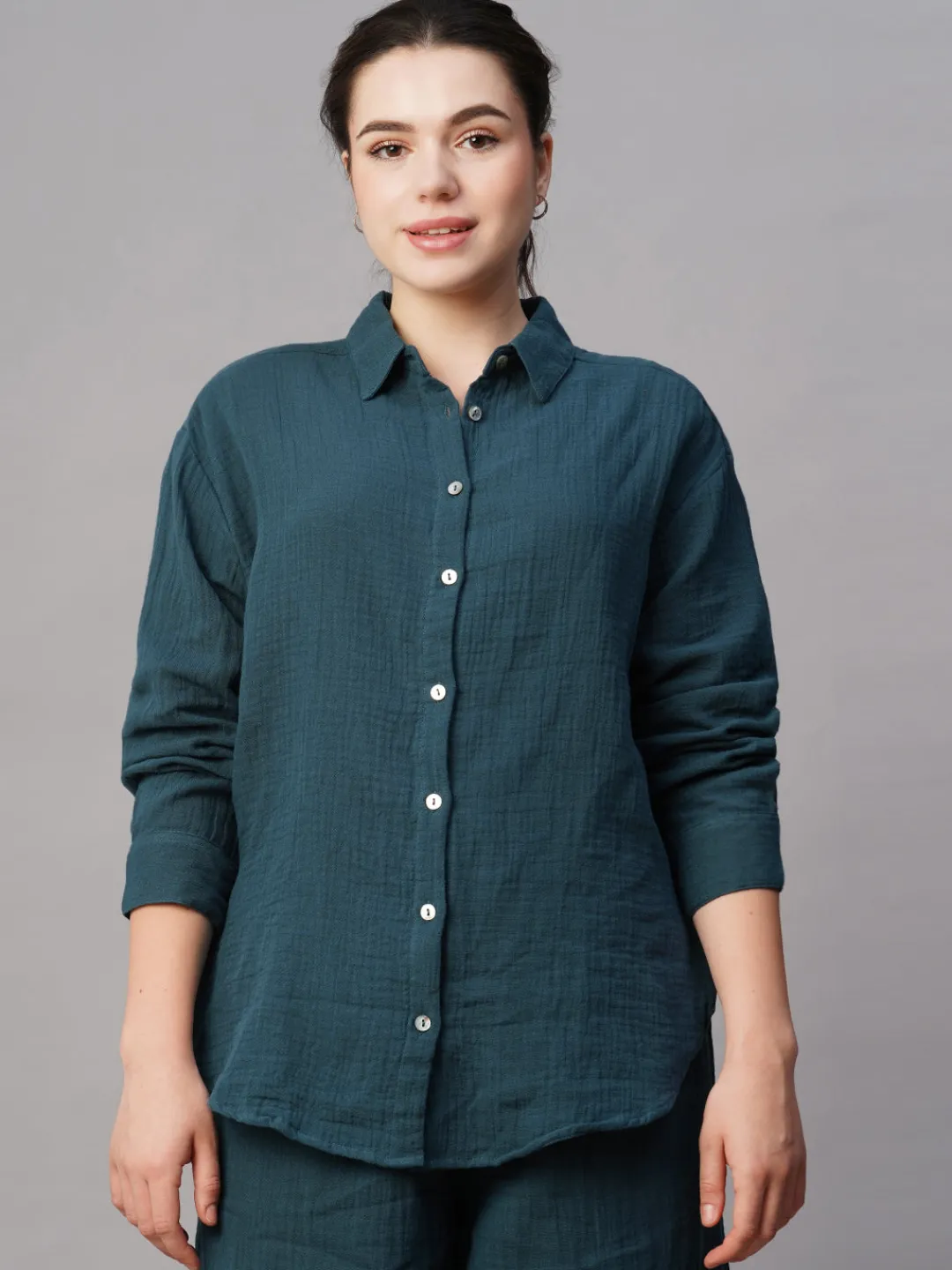 Women Cottonworld Womens Co-Ord Sets^Women's Cotton Boxy Fit Blouse