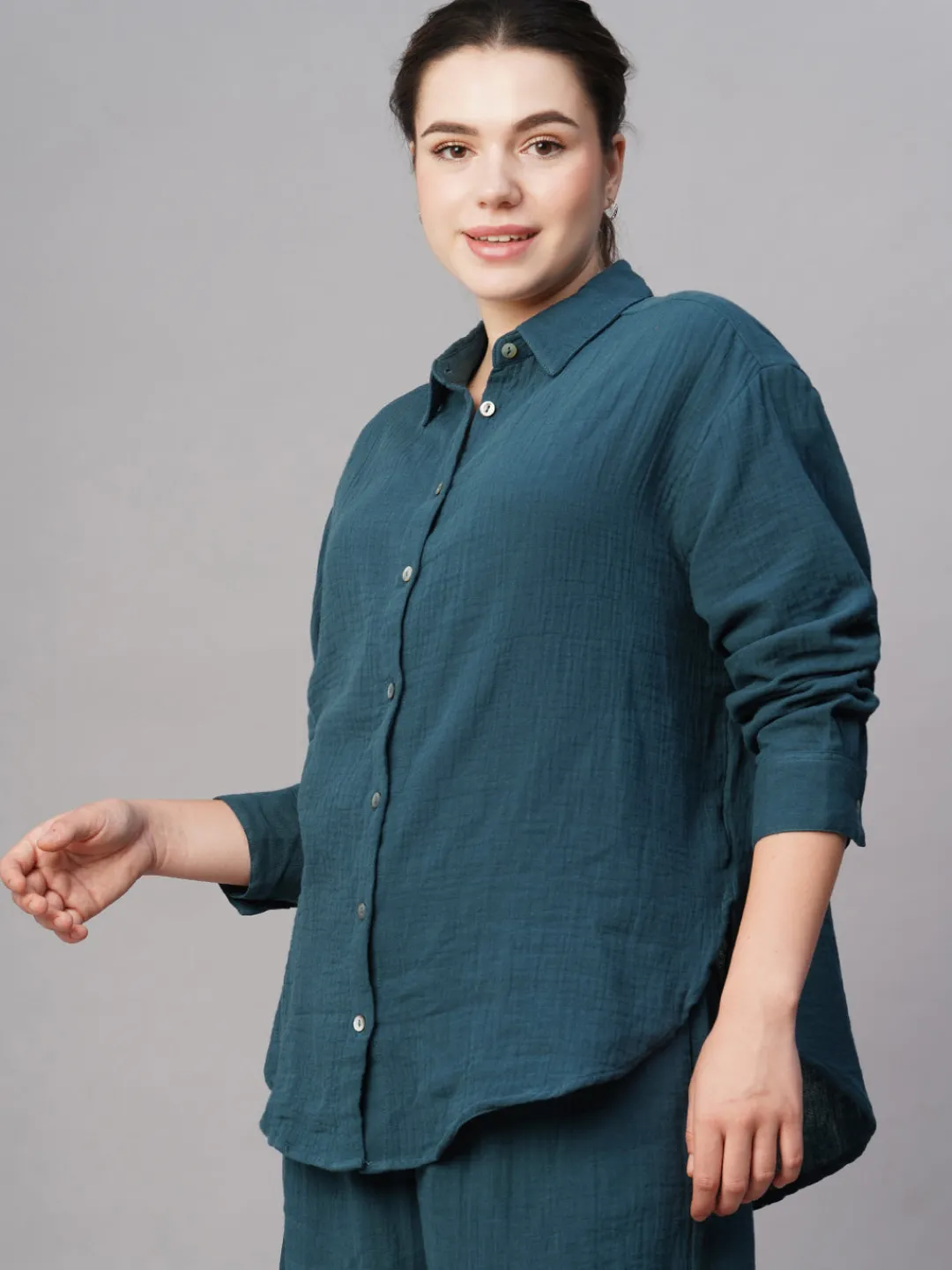 Women Cottonworld Womens Co-Ord Sets^Women's Cotton Boxy Fit Blouse