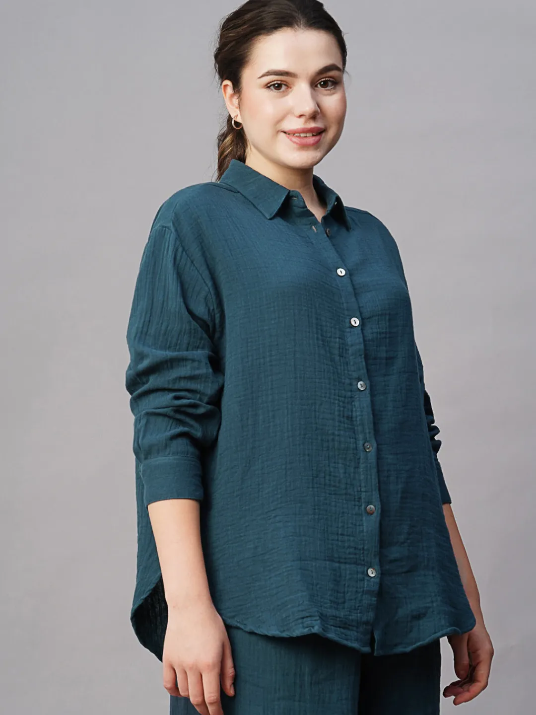 Women Cottonworld Womens Co-Ord Sets^Women's Cotton Boxy Fit Blouse