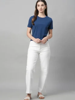 Women Cottonworld Round Neck | Regular Fit^Women's Cotton Elastane Regular Fit Tshirt