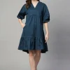 Women Cottonworld Dresses^Women's Cotton Elastane Boxy Fit Dress