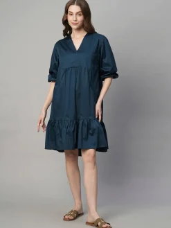 Women Cottonworld Dresses^Women's Cotton Elastane Boxy Fit Dress