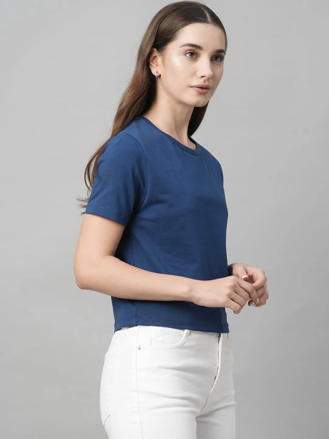 Women Cottonworld Round Neck | Regular Fit^Women's Cotton Elastane Regular Fit Tshirt
