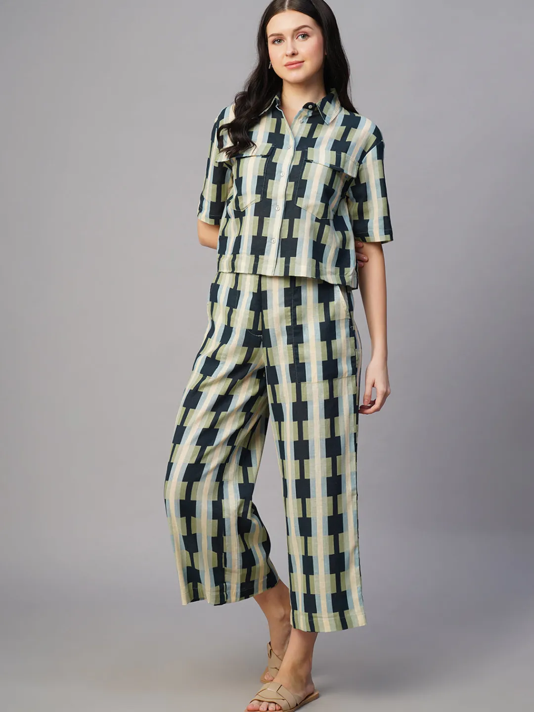 Women Cottonworld Culottes^Women's Cotton Flax Regular Fit Culotte