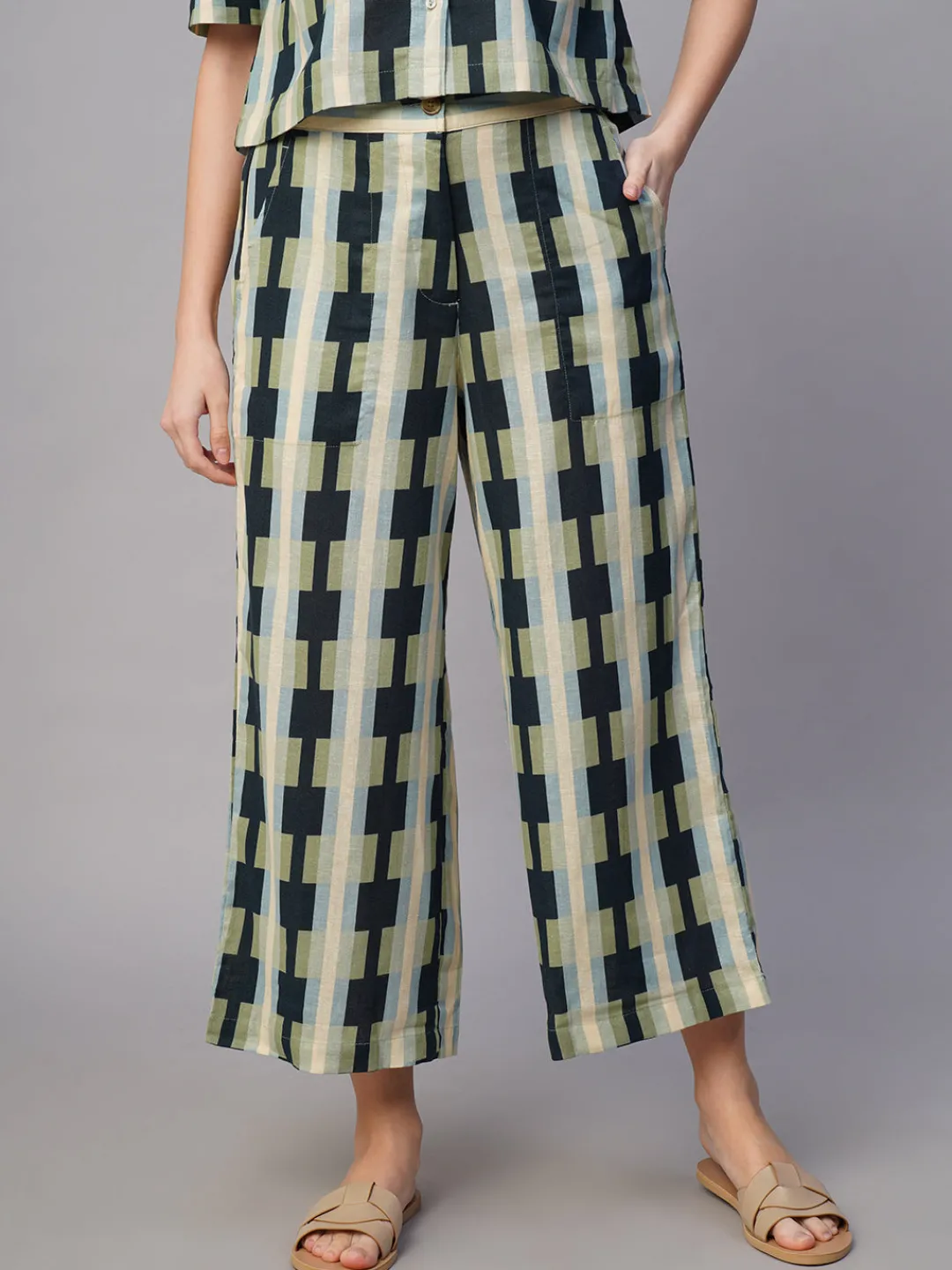 Women Cottonworld Culottes^Women's Cotton Flax Regular Fit Culotte