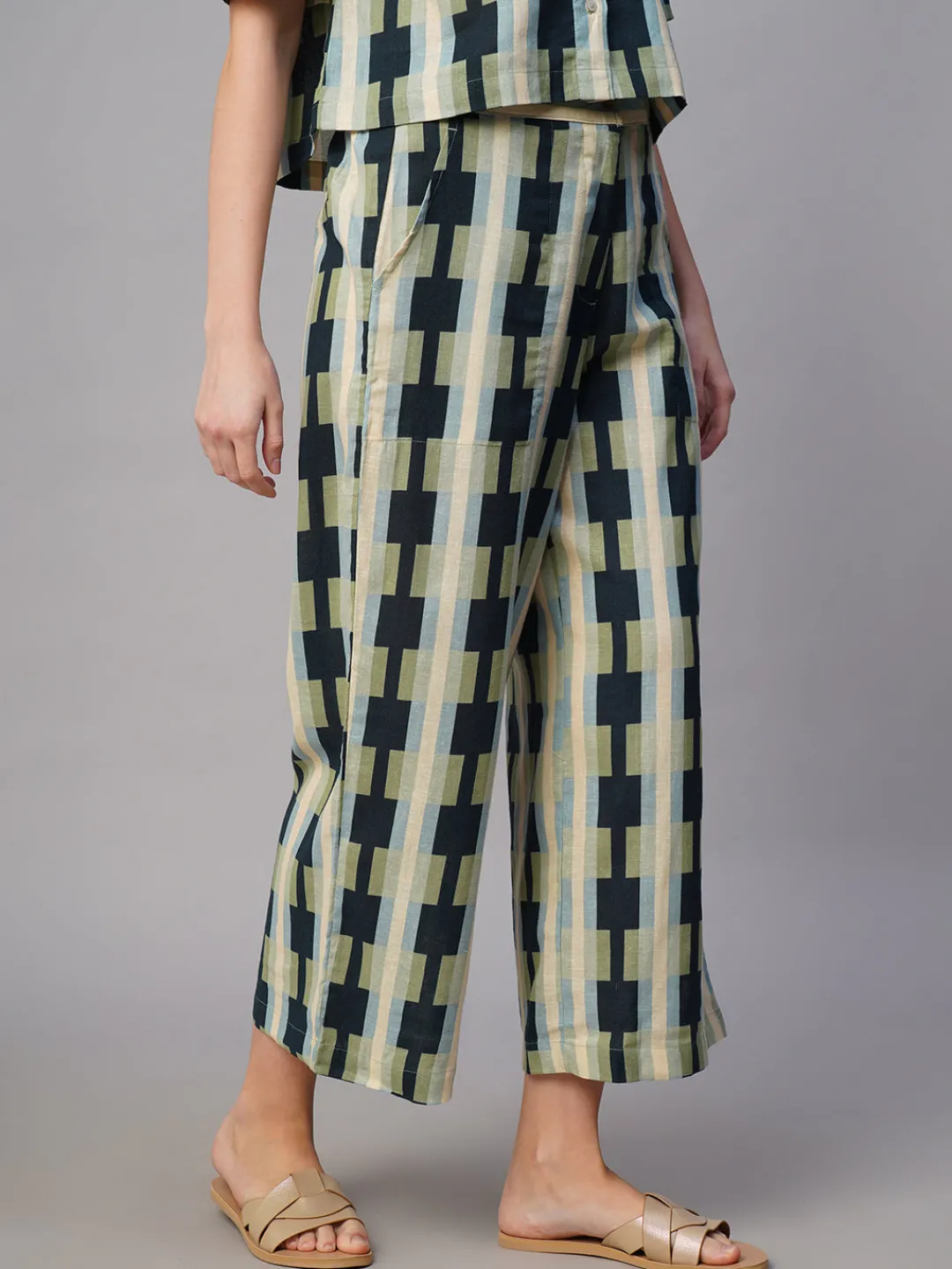 Women Cottonworld Culottes^Women's Cotton Flax Regular Fit Culotte