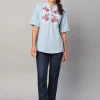 Women Cottonworld Tops & Shirts | Tops & Shirts^Women's Cotton Linen Regular Fit Blouse