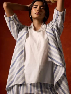 Women Cottonworld Tops & Shirts | Tops & Shirts^Women's Cotton Linen Regular Fit Shrug