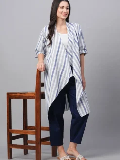 Women Cottonworld Tops & Shirts | Tops & Shirts^Women's Cotton Linen Regular Fit Shrug