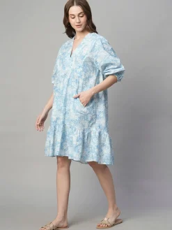 Women Cottonworld Dresses | Dresses^Women's Cotton Linen Boxy Fit Dress